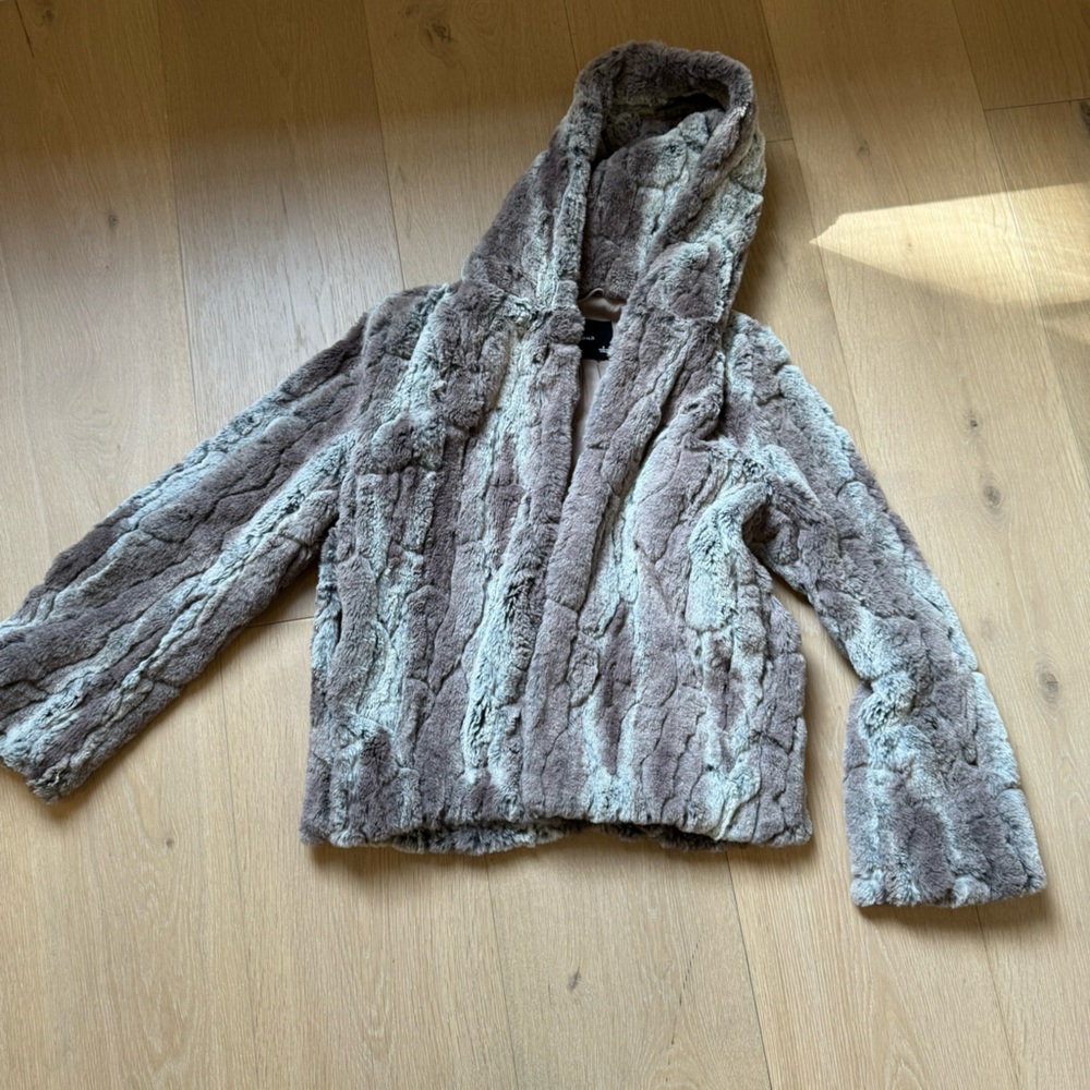 Faux fur hoodie jacket